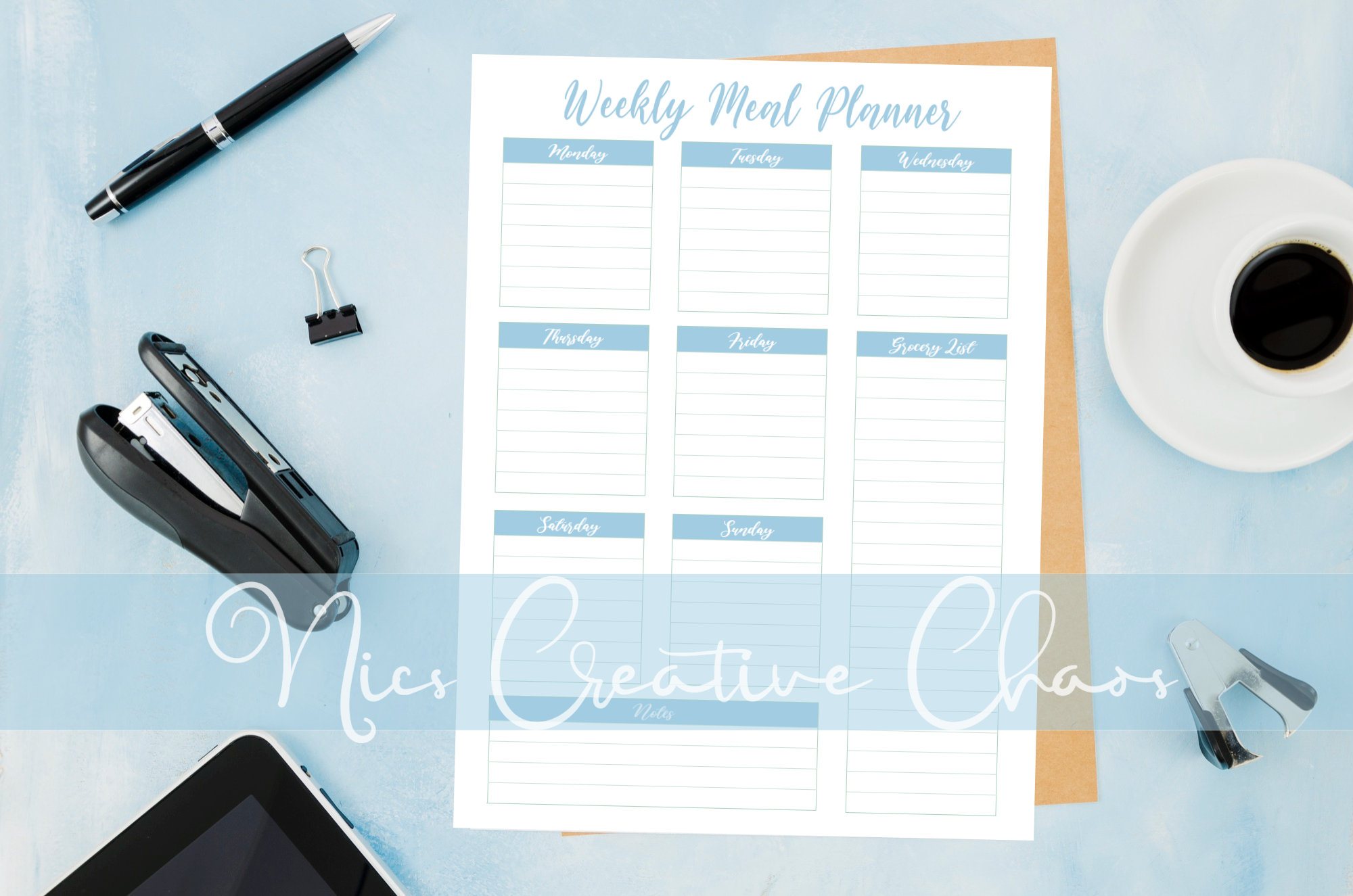 Printable Weekly Meal Planner Templates Nics Creative Chaos