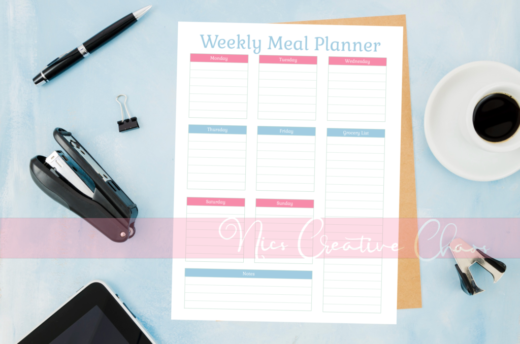 Printable Weekly Meal Planner Templates Nics Creative Chaos