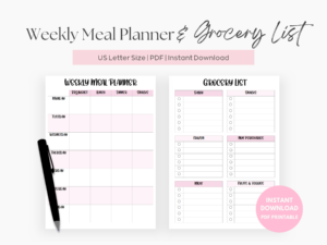 Printable Weekly Meal Planner Templates Nics Creative Chaos