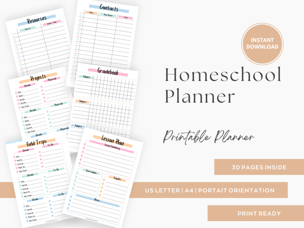 Printable Homeschool Planner Bundle - Nics Creative Chaos