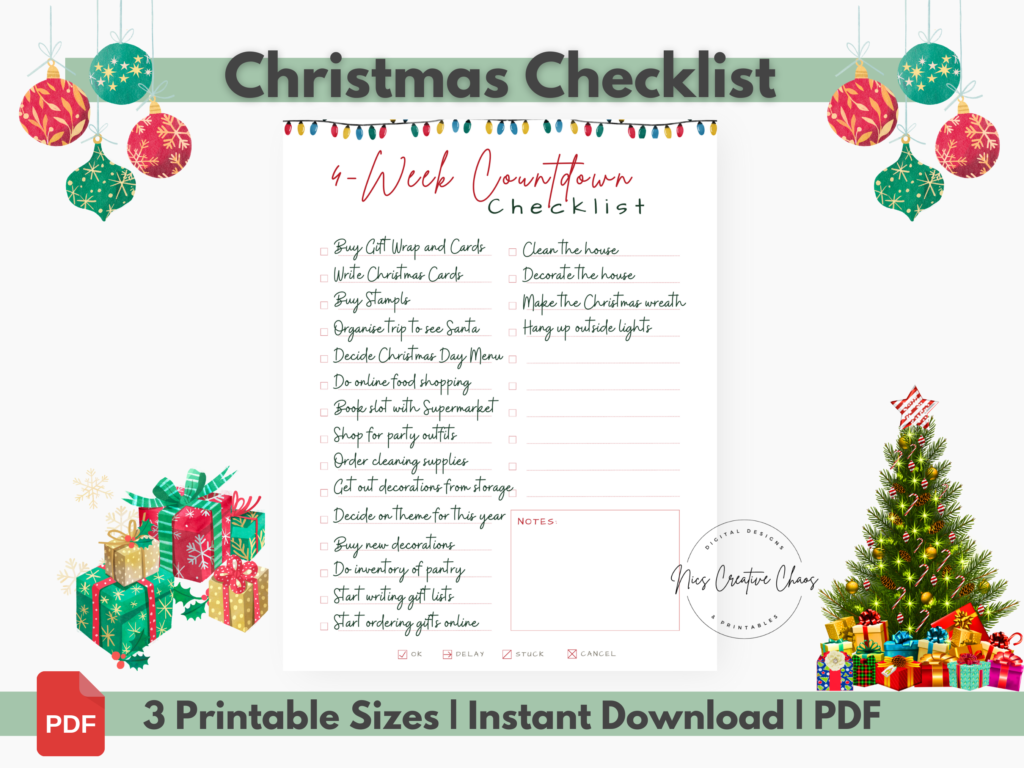 Free Christmas Printables Bundle Christmas Checklists, To Do Lists