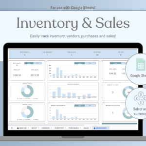 Inventory Tracker Spreadsheet and Sales Tracker Spreadsheet