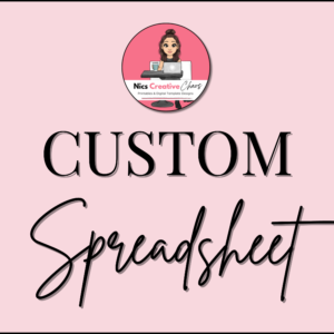 Custom Spreadsheet Template by NicsCreativeChaos.com